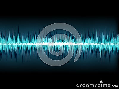 Blue sound wave on white. + EPS10 Vector Illustration