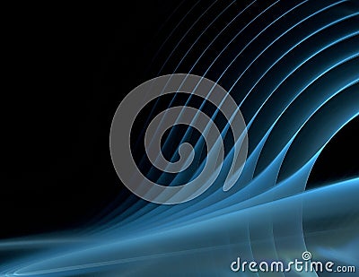 Blue sound waves on black Stock Photo