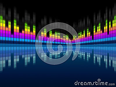 Blue Soundwaves Background Means Musical Frequencies And Songs Stock Photo