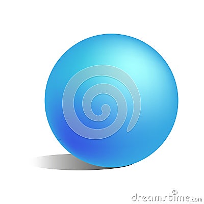 Blue sphere icon. Gradient round shape. Minimalistic blue circle. Vector design element. Vector Illustration