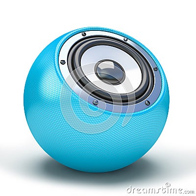 Blue sphere speaker Stock Photo