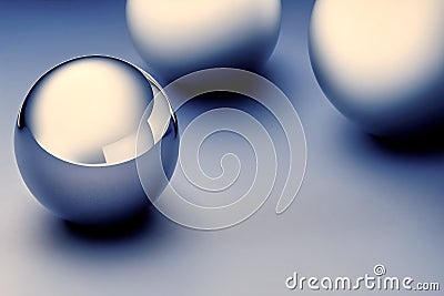 A blue, spherical ball sits close up in the frame with abstract minimalistic reflection of light and shadow, made with generative Stock Photo