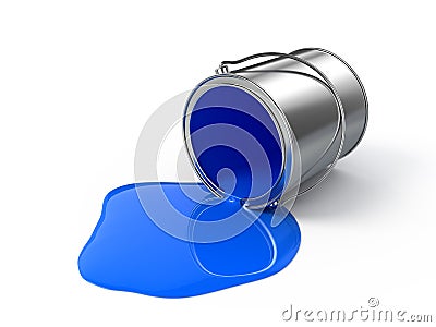 Blue spilled paint Stock Photo