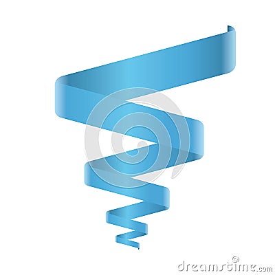 Blue spiral ribbon vector Vector Illustration