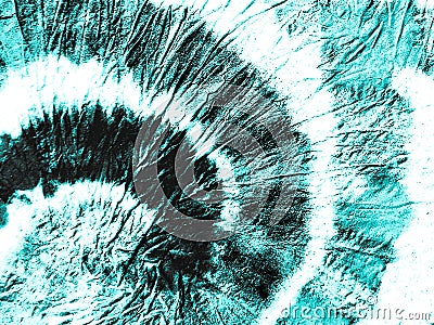 Blue Spiral Tie Dye Texture. Aquamarine Swirl Watercolor Drawing. Turquoise Watercolor Print. Cobalt Splash Banner. Dirty Art Graf Stock Photo