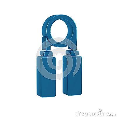 Blue Sport expander icon isolated on transparent background. Sport equipment. Stock Photo