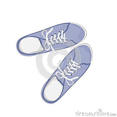 Blue sport gumshoes Vector Illustration