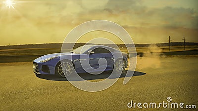 Blue sports car Stock Photo