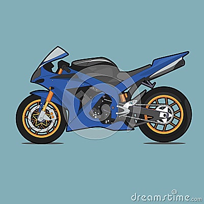 Blue Sports motorcycle Stock Photo