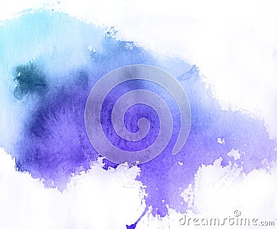 Blue spot, watercolor background Stock Photo