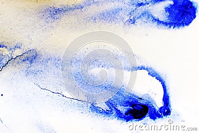 Blue spots on paper. paint stains Stock Photo