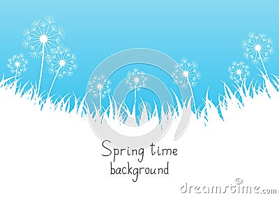 Blue spring background Vector Illustration