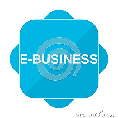 Blue square icon e business Stock Photo