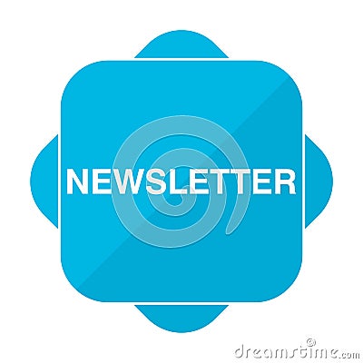 Blue square icon newsletter Vector Illustration