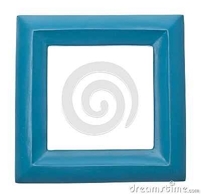 Blue Square Modern Vibrant Colored Empty Frame Stock Photo