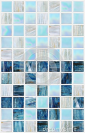 Blue square tiles with various effects marble Stock Photo