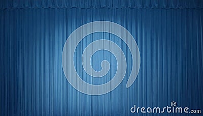 Blue stage curtain Stock Photo