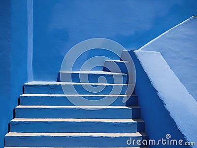 blue stairs in the city Stock Photo