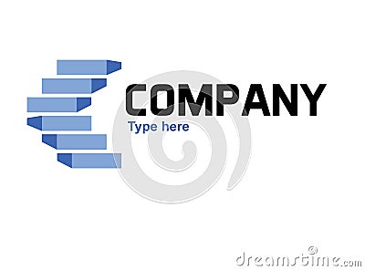 Blue stairs logo Vector Illustration