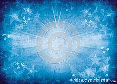 Blue star burst background. Stock Photo