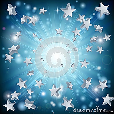Blue star explosion background Vector Illustration