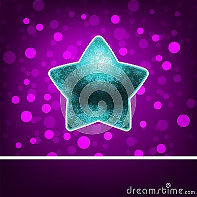 Blue star on fiolet abstract Happy New Year. EPS 8 Vector Illustration