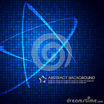 Blue Star line light on bubble dot vector background Vector Illustration