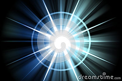 Blue Star Sunburst Abstract Stock Photo