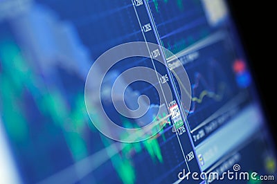 Blue Stock Chart Growth Stock Photo