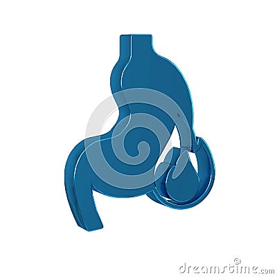 Blue Stomach heartburn icon isolated on transparent background. Stomach burn. Gastritis and acid reflux, indigestion and Stock Photo