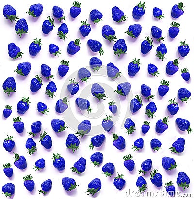 Blue Strawberry background for menu, photoprint, cafes, restaurants, bakeries. Stock Photo