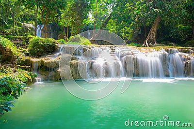 Blue stream waterfall Stock Photo