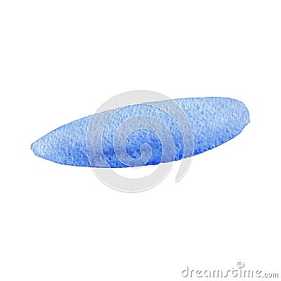 Blue striped towel on white background. Watercolor element for card. Stock Photo