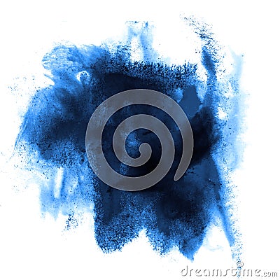 Blue stroke paint splatters color watercolor Stock Photo