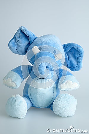 Blue stuffed elephant Stock Photo