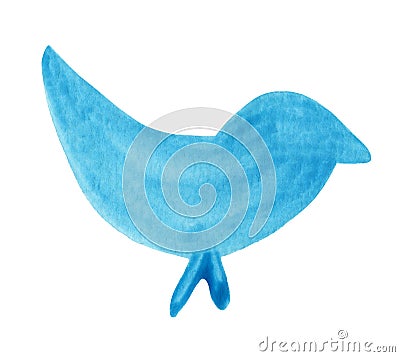 Blue stylized bird - as a symbol of faith and freedom Stock Photo