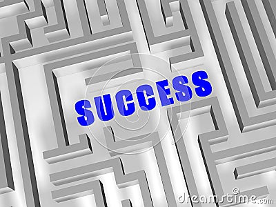 Blue success in labyrinth Stock Photo