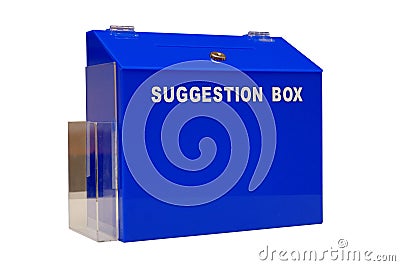 Blue suggestion box Stock Photo