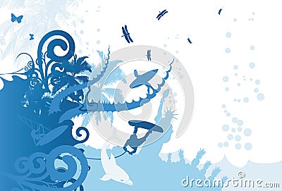 Blue Summer Vector Illustration