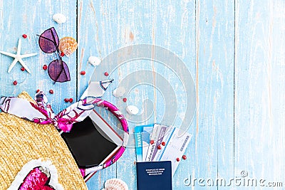 Blue Summer background copy space Stock Photo