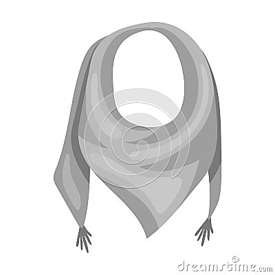 Blue summer bandana from the sun.Bandana with knots on the ends.Scarves and shawls single icon in monochrome style Vector Illustration
