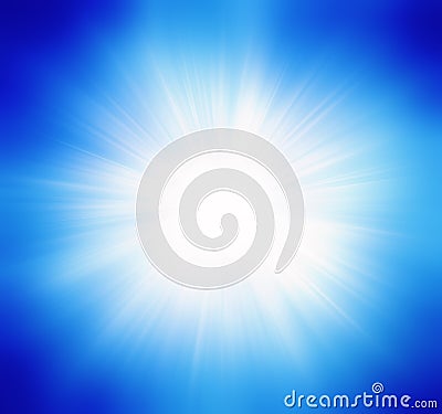 Blue summer sun light burst Stock Photo