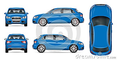 Blue SUV car mock up Vector Illustration