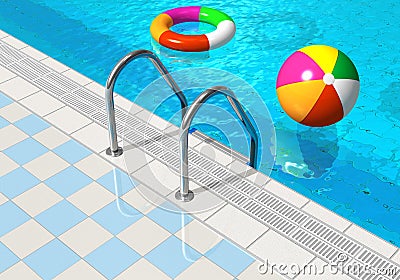 Blue swimming pool Stock Photo