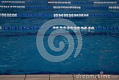 Blue swimming pool with lanes Stock Photo