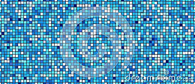 Bright blue swimming pool mosaic tile seamless pattern Vector Illustration