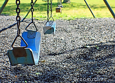 Blue swings Stock Photo