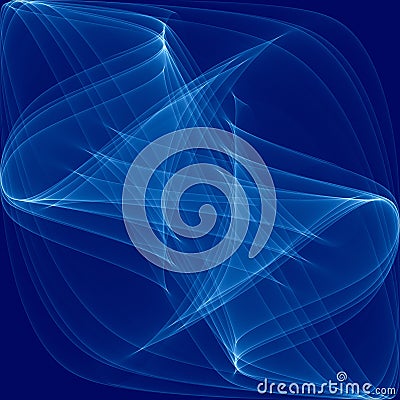 Blue Swirling Wavy Lines Glow Cartoon Illustration