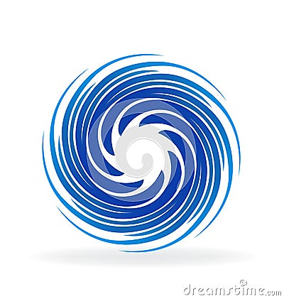 Blue swirly wave vector Vector Illustration