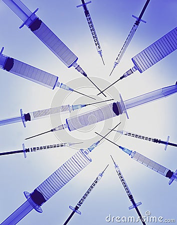 Syringes Sharps Needle Background Stock Photo